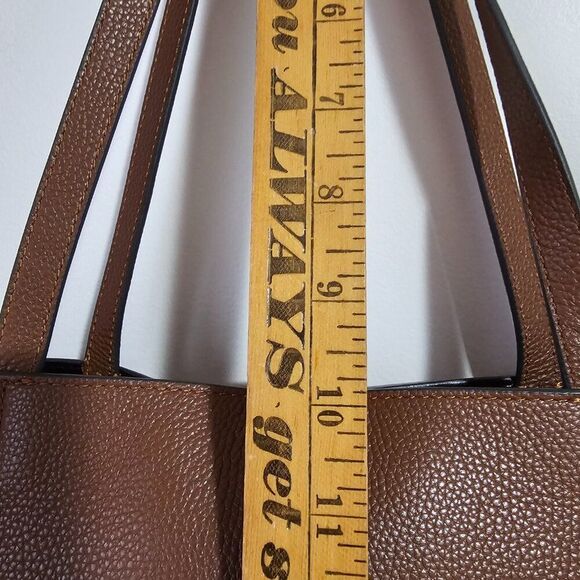 EUC REBECCA MINKOFF MEGAN LEATHER TOTE BROWN LARGE - Picture 9 of 16